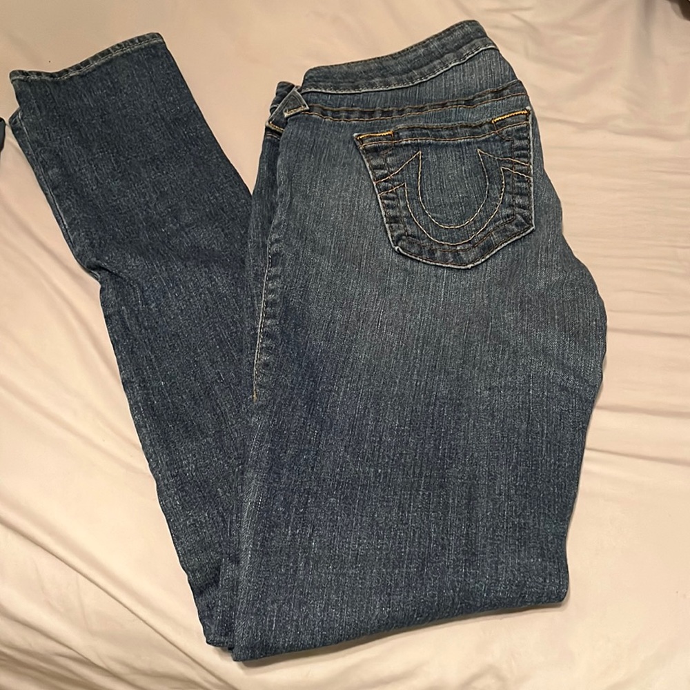 True religion light wash skinny jeans